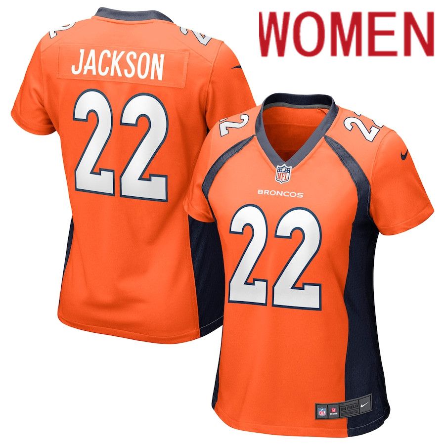 Women Denver Broncos #22 Kareem Jackson Nike Orange Game NFL Jersey